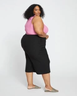 Elvo Double Luxe Culottes - Black 9 Elvo Double Luxe Culottes - Black -UNIVERSAL STANDARD Elvo Culottes Black USPA0092B 001 003 018