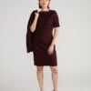 Envelope Neck Ponte Dress - Black Cherry -UNIVERSAL STANDARD Envelope Neck Ponte Dress Black Cherry USDR1802 190 001 070