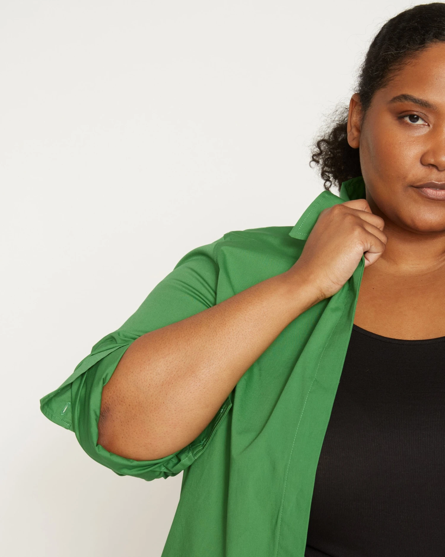 Elbe Stretch Poplin Shirt Classic Fit - Kelly Green 4 Elbe Stretch Poplin Shirt Classic Fit - Kelly Green - Image 2