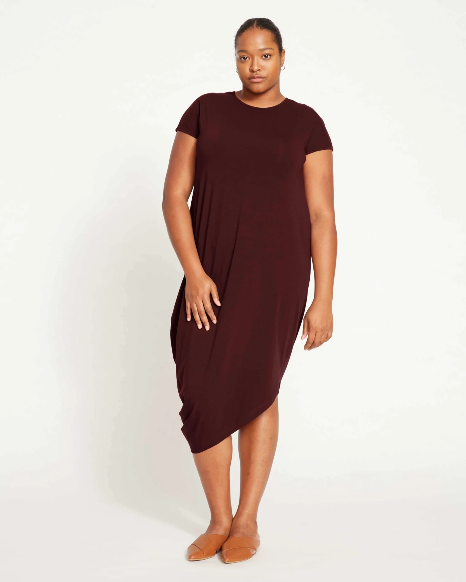 Asymmetrical Black Cherry Dress - Iconic Geneva Everyday Style 5 Asymmetrical Black Cherry Dress - Iconic Geneva Everyday Style - Image 3
