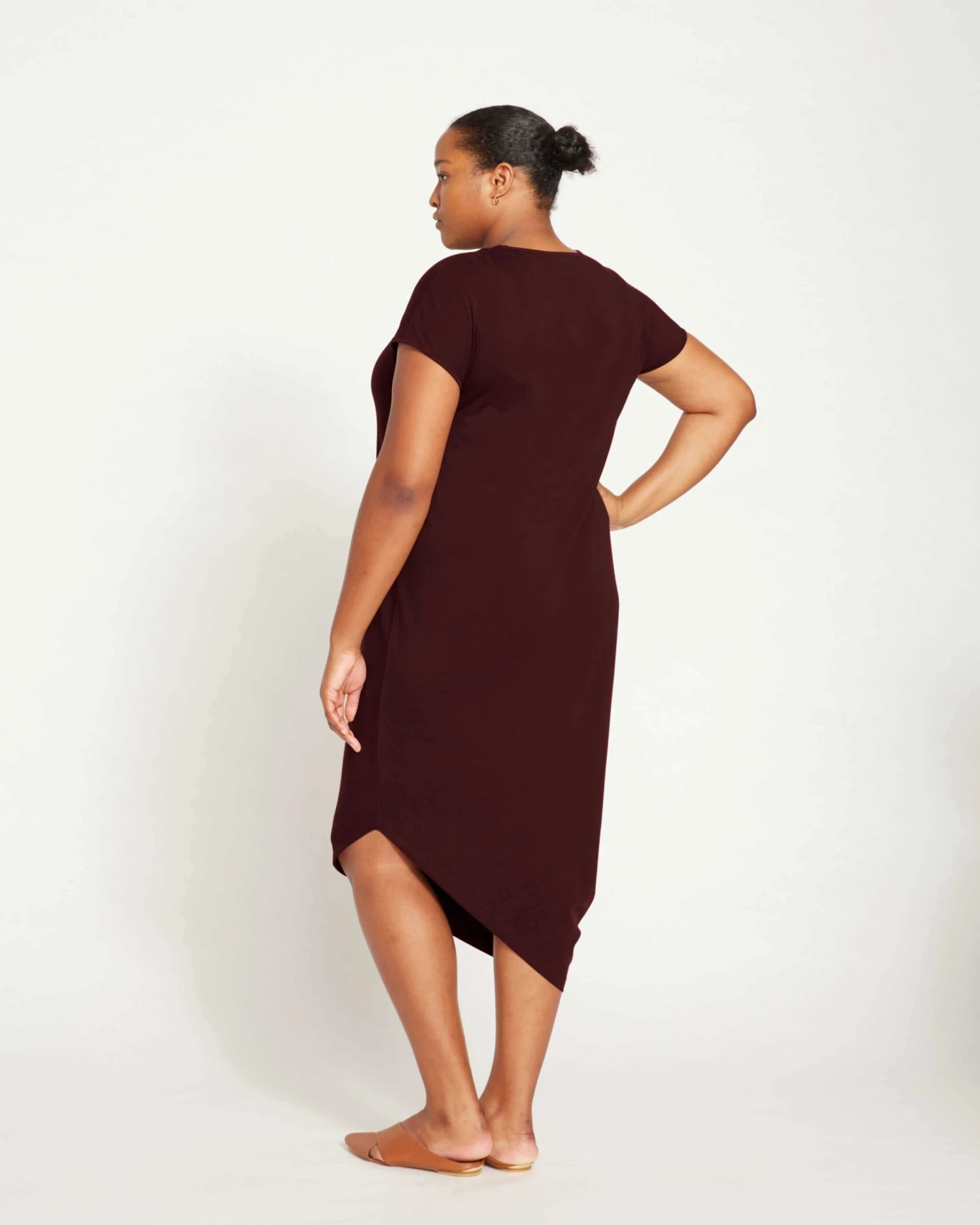 Asymmetrical Black Cherry Dress - Iconic Geneva Everyday Style 7 Asymmetrical Black Cherry Dress - Iconic Geneva Everyday Style - Image 5