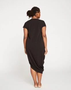 Geneva Black Asymmetrical Peruvian Cotton Comfort Dress -UNIVERSAL STANDARD Geneva Dress Black US1002 001 004 024