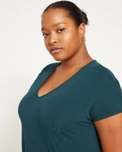 V-Neck Cotton Everyday Dress - Iconic Geneva Deep Sea 9 V-Neck Cotton Everyday Dress - Iconic Geneva Deep Sea -UNIVERSAL STANDARD Geneva V Neck Dress Deep Sea USDR0374 259 002 020