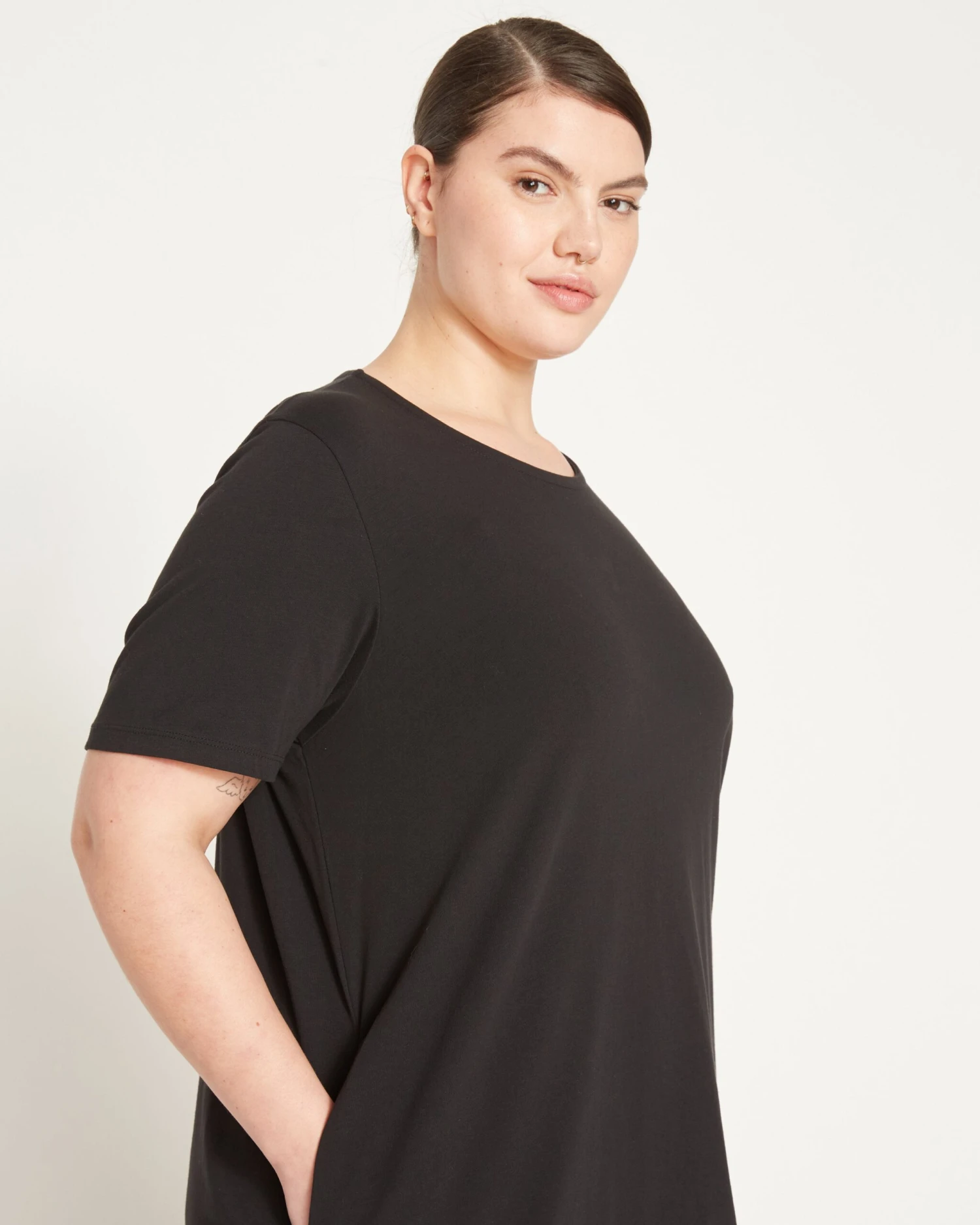 Halie T-Shirt Dress - Black 8 Halie T-Shirt Dress - Black - Image 6