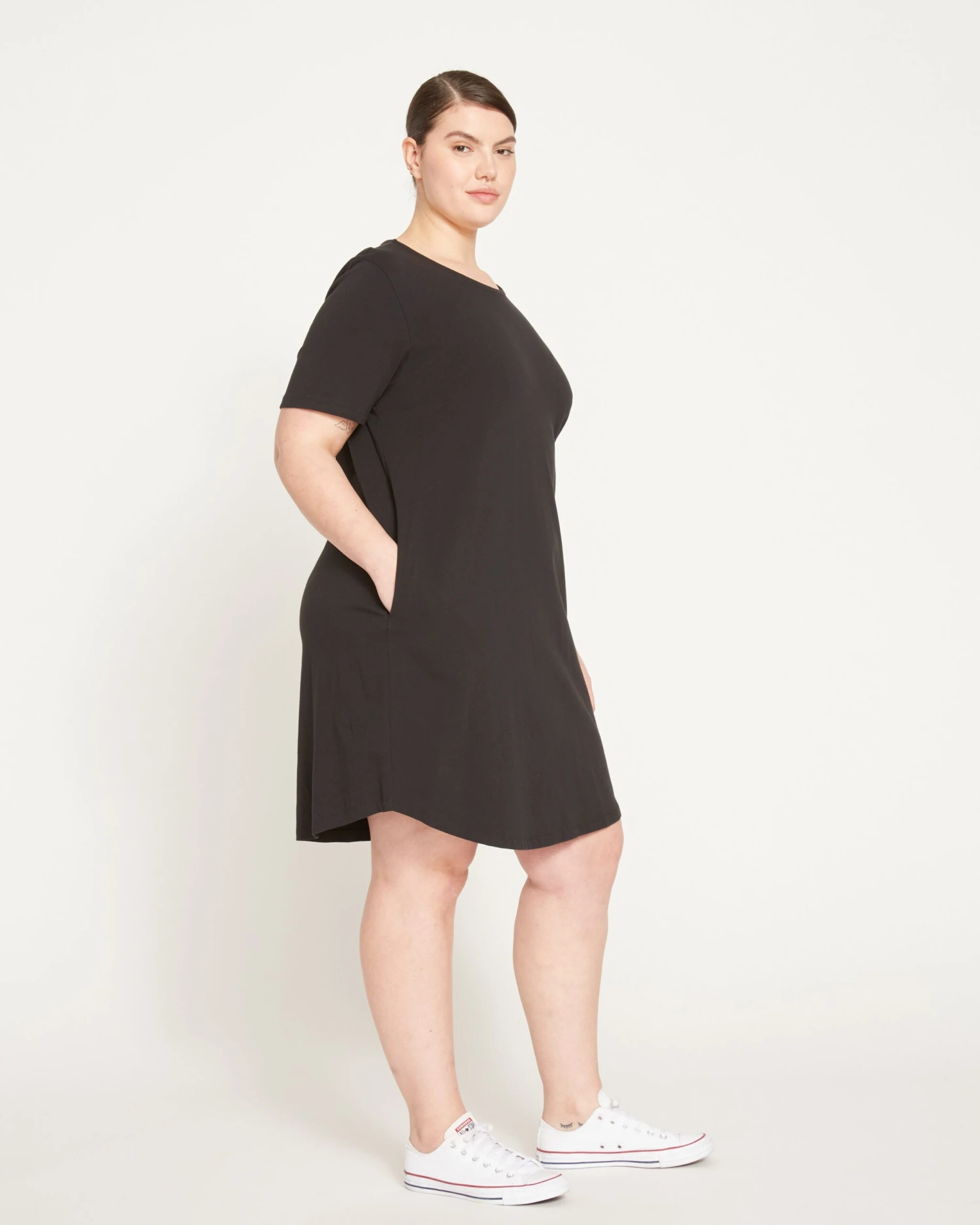 Halie T-Shirt Dress - Black 7 Halie T-Shirt Dress - Black - Image 5