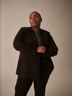 All Day Warren Double Breasted Blazer - Black -UNIVERSAL STANDARD Henning Blazer Black USXHN1549 001 3