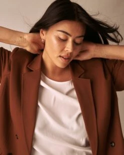 All Day Warren Double Breasted Blazer - Pony 11 All Day Warren Double Breasted Blazer - Pony -UNIVERSAL STANDARD Henning Blazer Sorrel Horse USXHN1549 665 4