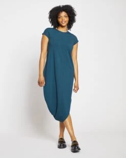 Geneva Deep Sea Asymmetrical Peruvian Cotton Dress