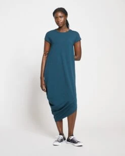 Geneva Deep Sea Asymmetrical Peruvian Cotton Dress -UNIVERSAL STANDARD Iconic Geneva Dress US1002 3XS 002