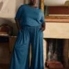 Wide Leg Lounge Pants for Women - Soft Modal & Cotton Relaxed Fit 1 Wide Leg Lounge Pants for Women - Soft Modal & Cotton Relaxed Fit -UNIVERSAL STANDARD Isadora Pants Deep Sea USLG1825 259 main
