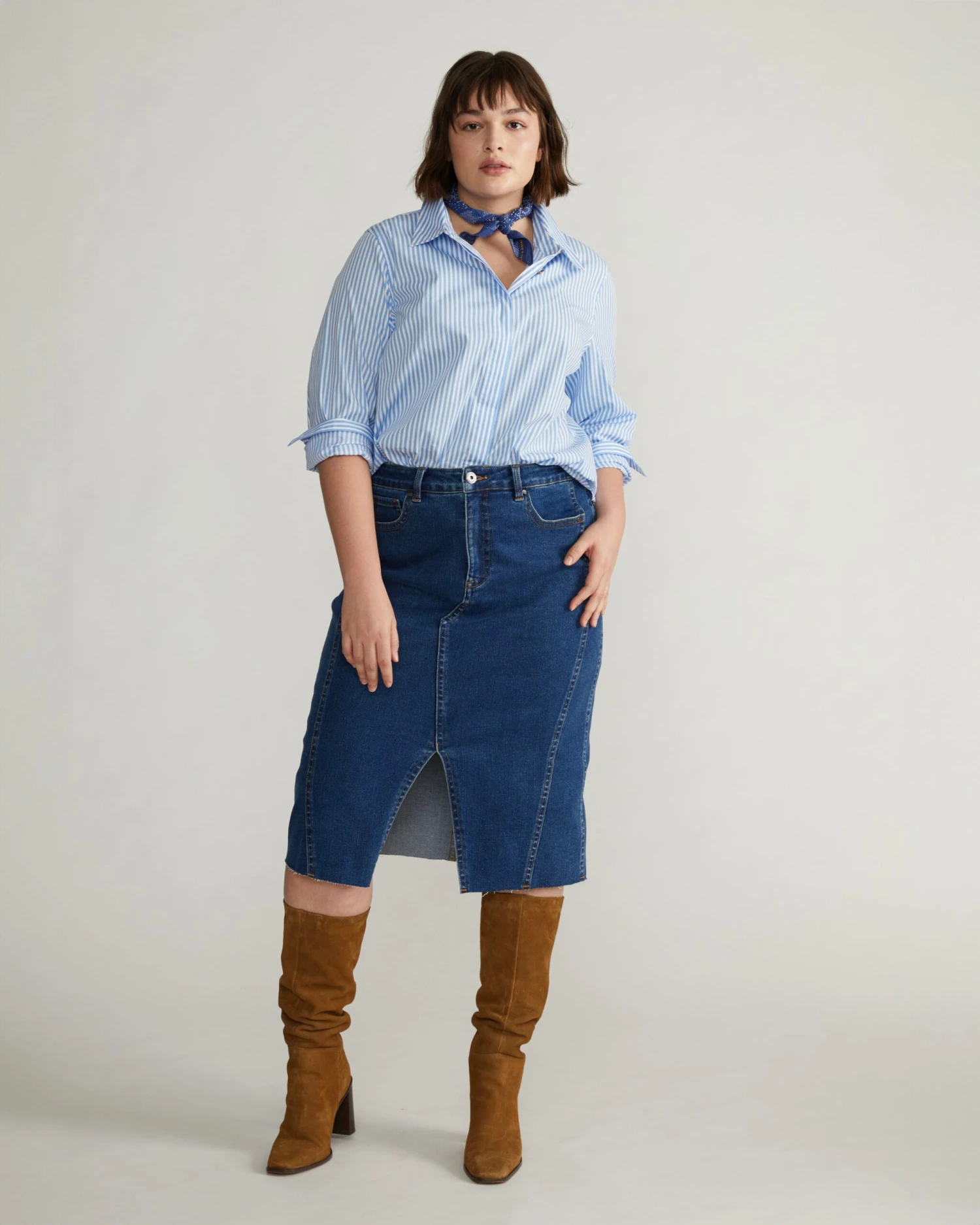 Elbe Stretch Poplin Shirt Classic Fit - Blue/White Stripe 4 Elbe Stretch Poplin Shirt Classic Fit - Blue/White Stripe - Image 2