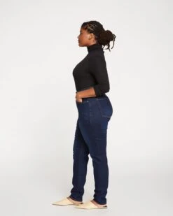 High Rise Curve Slim Leg Jeans in Midnight Blue - Joni Style 12 High Rise Curve Slim Leg Jeans in Midnight Blue - Joni Style -UNIVERSAL STANDARD Joni High Rise Curve Skinny Jeans 32 Inch Midnight Blue USPA0821L 229 003 020