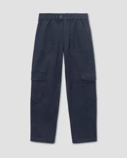 Navy Stretch Cotton Twill Cargo Pants with Elastic Waist 9 Navy Stretch Cotton Twill Cargo Pants with Elastic Waist -UNIVERSAL STANDARD KARLEECARGOPANTCOUNTERFABRIC USPA0633B 029 Navy min