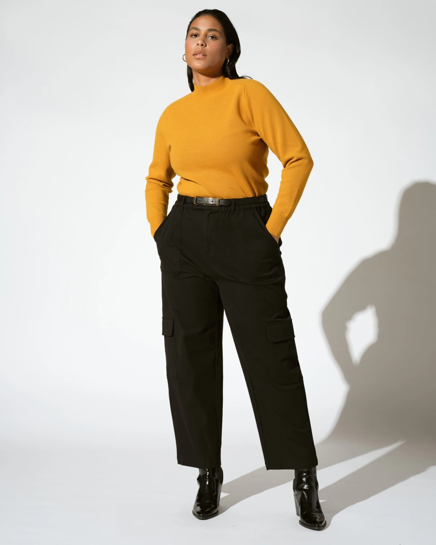 Karlee Stretch Cotton Twill Cargo Pants - Black Comfort Trousers 3 Karlee Stretch Cotton Twill Cargo Pants - Black Comfort Trousers