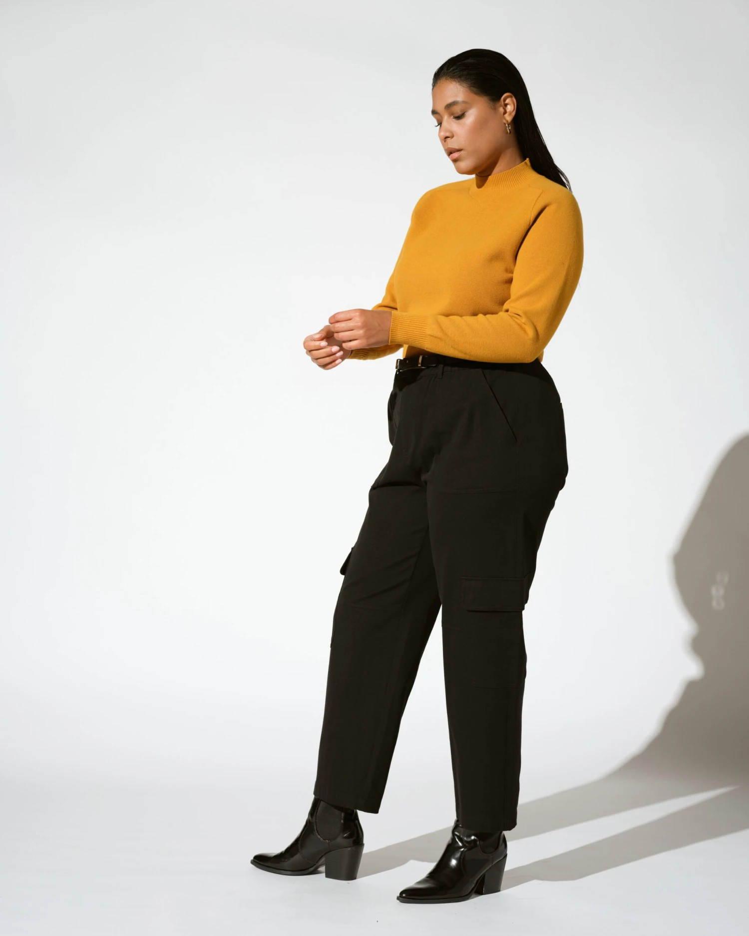 Karlee Stretch Cotton Twill Cargo Pants - Black Comfort Trousers 4 Karlee Stretch Cotton Twill Cargo Pants - Black Comfort Trousers - Image 2