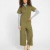 Kate Stretch Cotton Twill Jumpsuit - Ivy