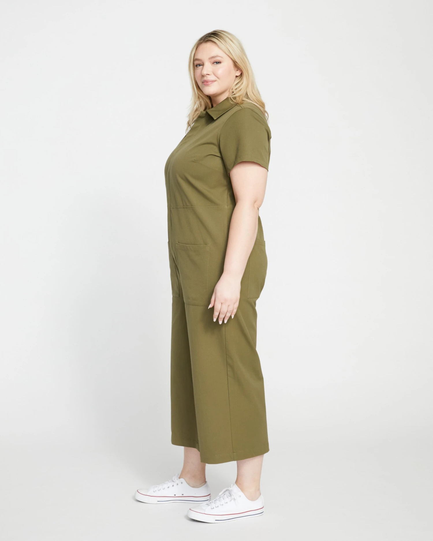 Kate Stretch Cotton Twill Jumpsuit - Ivy 6 Kate Stretch Cotton Twill Jumpsuit - Ivy - Image 4