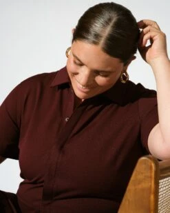 Kate Stretch Cotton Twill Military Jumpsuit - Black Cherry 12 Kate Stretch Cotton Twill Military Jumpsuit - Black Cherry -UNIVERSAL STANDARD Kate blkcherry 003