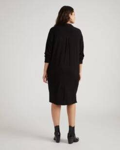 Universal Standard Marcie Liquid Jersey Dress - Black -UNIVERSAL STANDARD Knee Length Sally Dress Black USDR1713 001 003 057