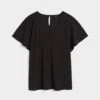 Lansbury Crepe Jersey Blouse - Black -UNIVERSAL STANDARD Lansbury Blouse Black USTO1776 001 FLAT 0002