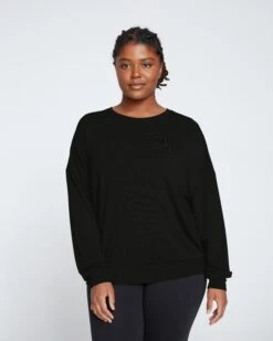 Lauren Classic Lightweight French Terry Sweatshirt in Black