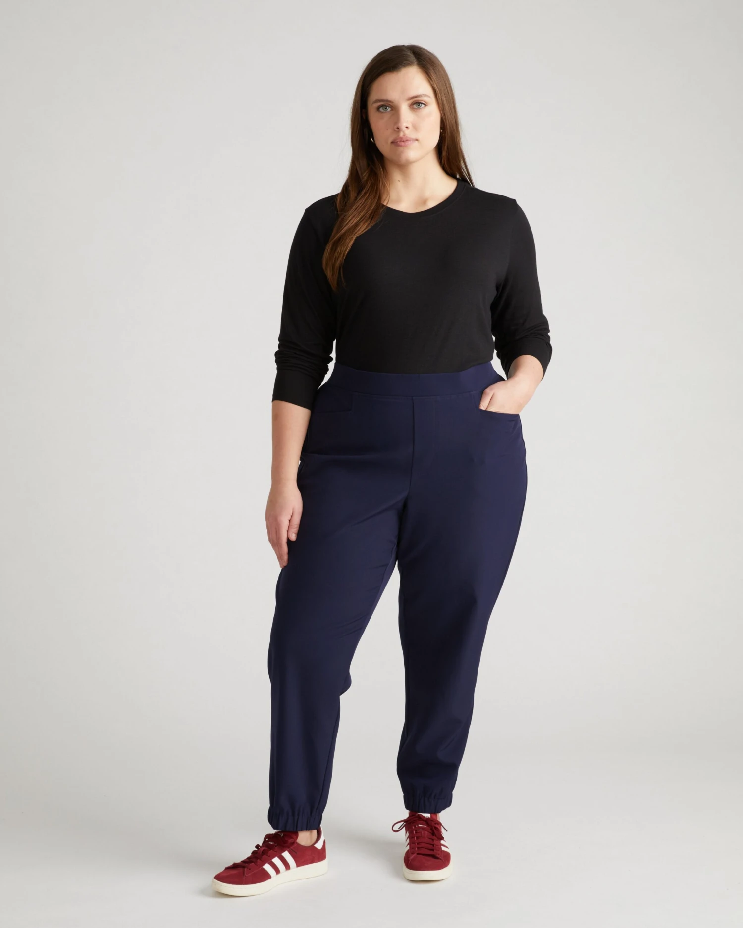 Light-As-Air Long Sleeve Crew Neck Tee - Black - Image 2