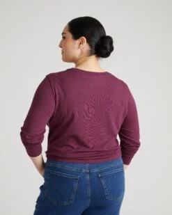 Lightweight Long Sleeve Crew Neck Tee - Jam -UNIVERSAL STANDARD Light As Air Long Sleeve Crew Neck Tee Grape Wine USTO1592 446 004 019