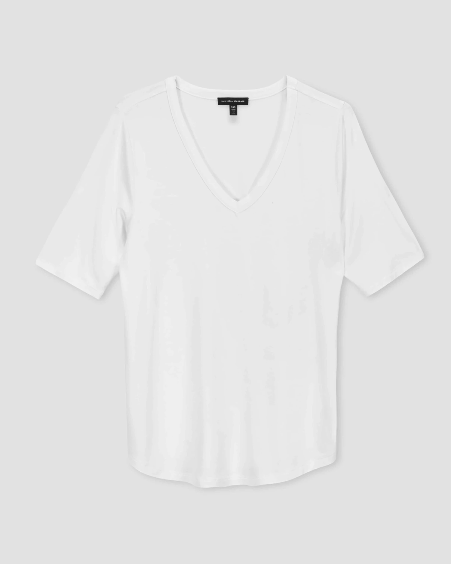 Lily Liquid Jersey V-Neck Stovepipe Tee - White 5 Lily Liquid Jersey V-Neck Stovepipe Tee - White - Image 3