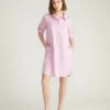 Lilac Petite Linen Shirtdress - Lightweight Spring Mini Dress -UNIVERSAL STANDARD Linen Rubicon with Pockets Lilac USDR1897 704 001 087