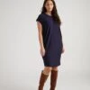 Carrea Relaxed Liquid Jersey Dress in Midnight - Origami Collection 1 Carrea Relaxed Liquid Jersey Dress in Midnight - Origami Collection -UNIVERSAL STANDARD Liquid Jersey Carrera Dress Midnight USDR0230 454 001 045