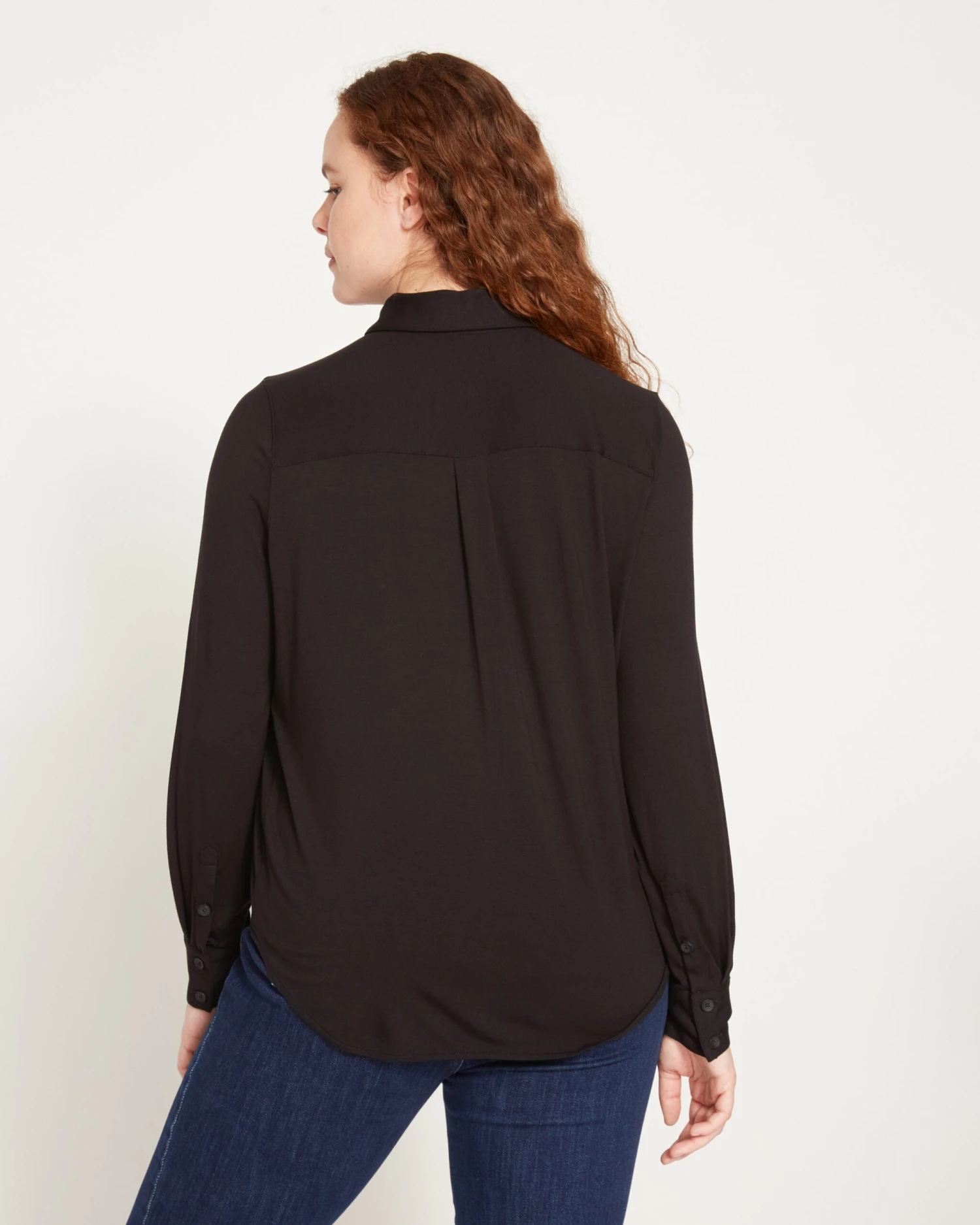 Elbe Popover Liquid Jersey Shirt Classic Fit - Black 10 Elbe Popover Liquid Jersey Shirt Classic Fit - Black - Image 8