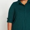 Elbe Popover Liquid Jersey Shirt Classic Fit - Forest Green -UNIVERSAL STANDARD Liquid Jersey Knit Elbe Shirt USTO0391 445 001 006
