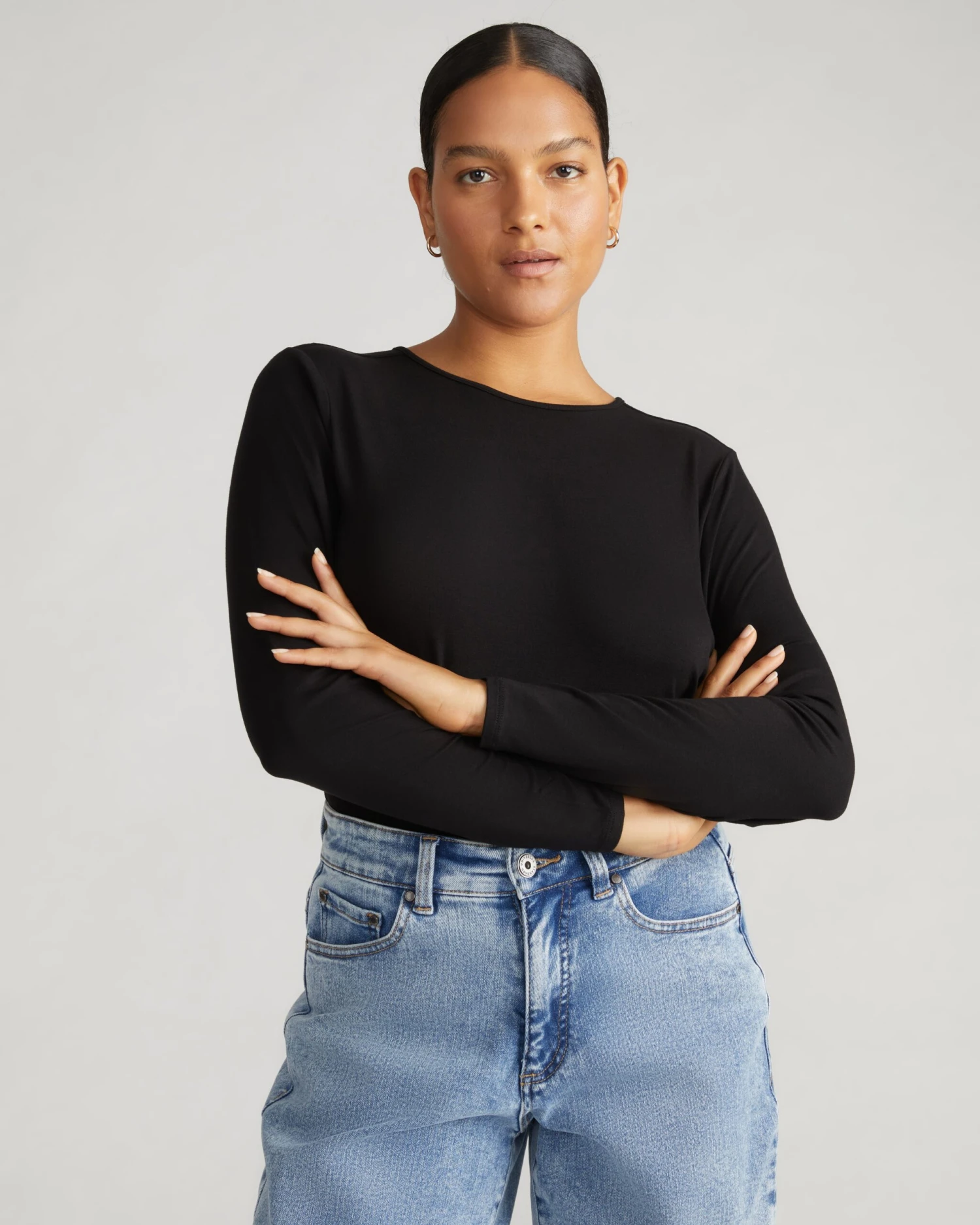 Joan Liquid Jersey Long Sleeve Top - Classic Black 4 Joan Liquid Jersey Long Sleeve Top - Classic Black - Image 2