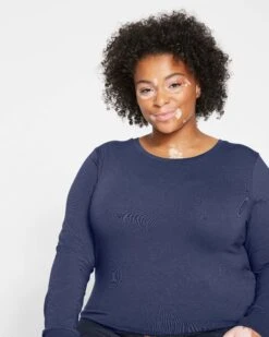 Soft Peruvian Cotton Long Sleeve Tee Rex in Midnight