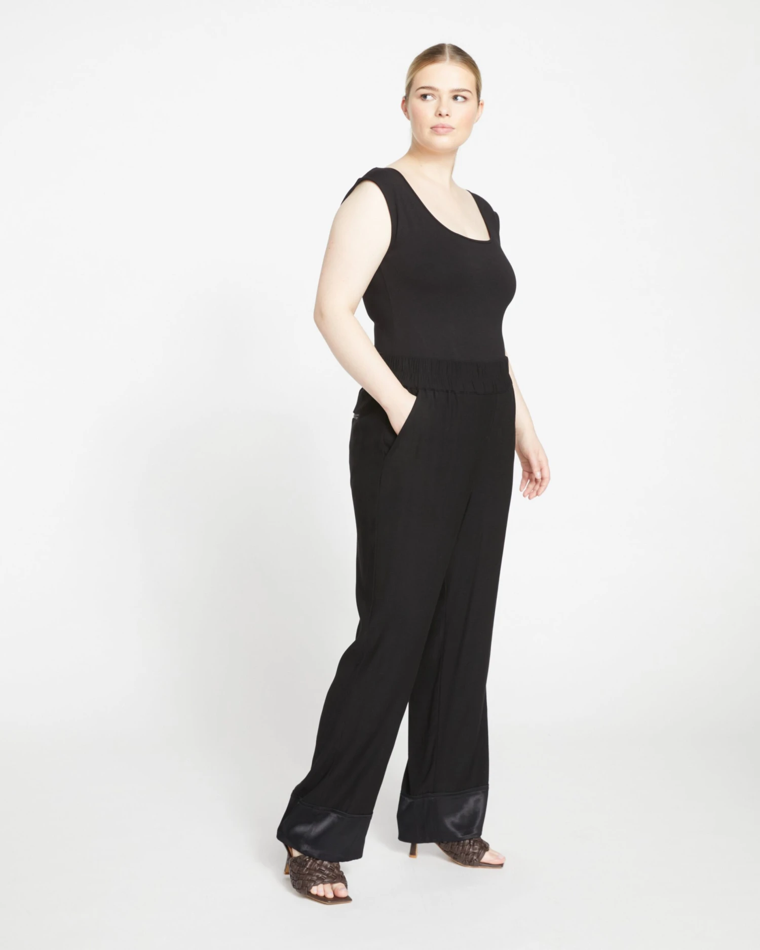 Soiree Double Luxe Pull-On Pants: Reversible Matte & Satin Finish - Image 3