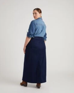 ComfortDenim Maxi Skirt - Dark Indigo 7 ComfortDenim Maxi Skirt - Dark Indigo -UNIVERSAL STANDARD Maxi Skirt in ComfortDenim Dark Indigo USSK1924 008 003 021