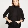 Meg Double Luxe Short Blazer - Black 2 Meg Double Luxe Short Blazer - Black -UNIVERSAL STANDARD Meg Short Blazer Black USOU0110 001 001 048