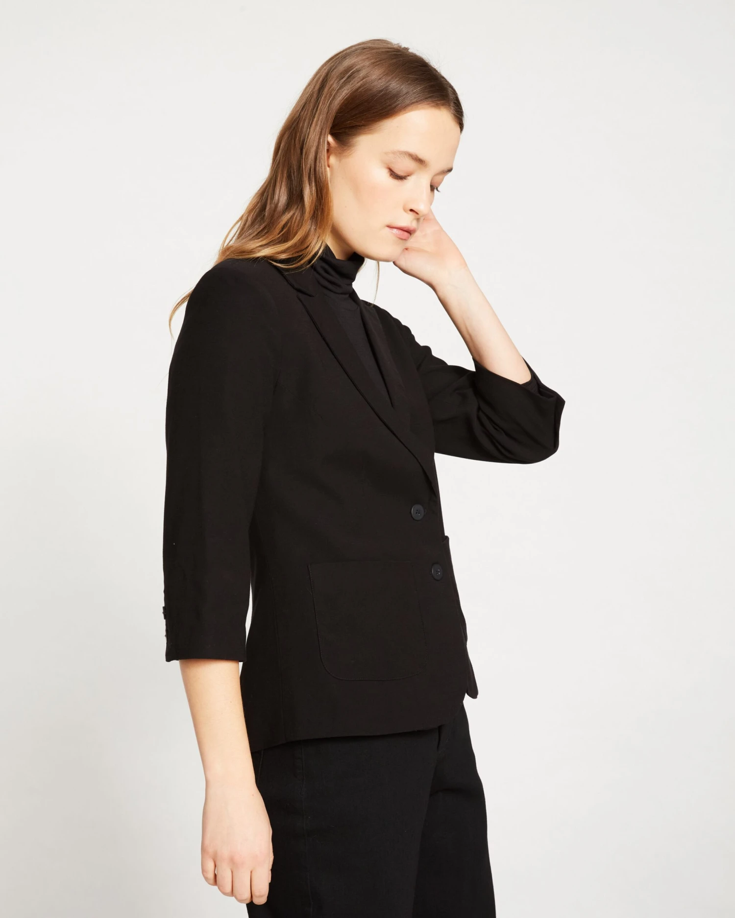 Meg Double Luxe Short Blazer - Black 4 Meg Double Luxe Short Blazer - Black - Image 2