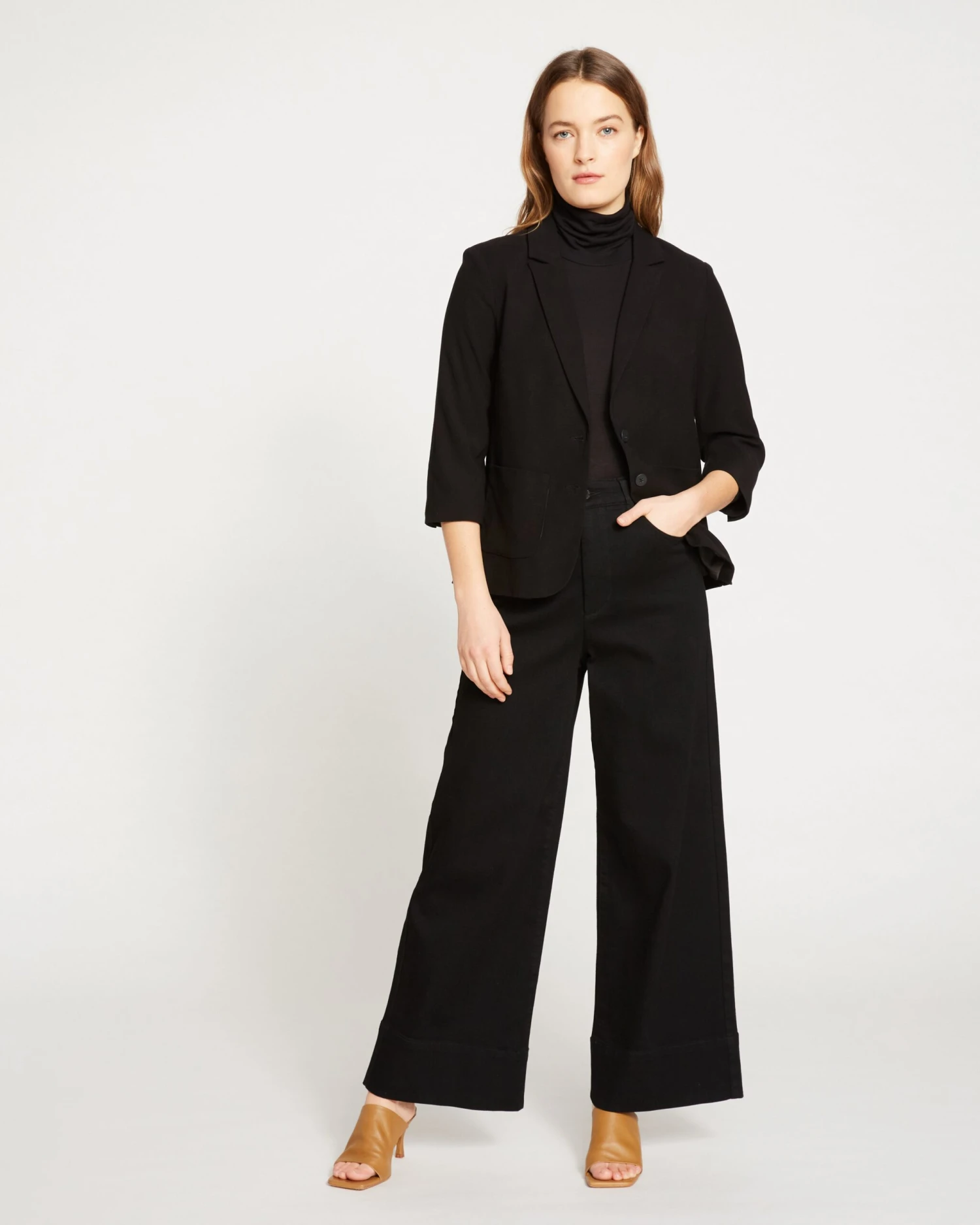 Meg Double Luxe Short Blazer - Black 7 Meg Double Luxe Short Blazer - Black - Image 5