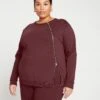 Black Cherry French Terry Zip Sweatshirt - Versatile Lightweight Top 2 Black Cherry French Terry Zip Sweatshirt - Versatile Lightweight Top -UNIVERSAL STANDARD Meridian Zip Pullover BlackCherry US20041 190 001