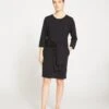 Misa Tie Sweatshirt Dress - Black
