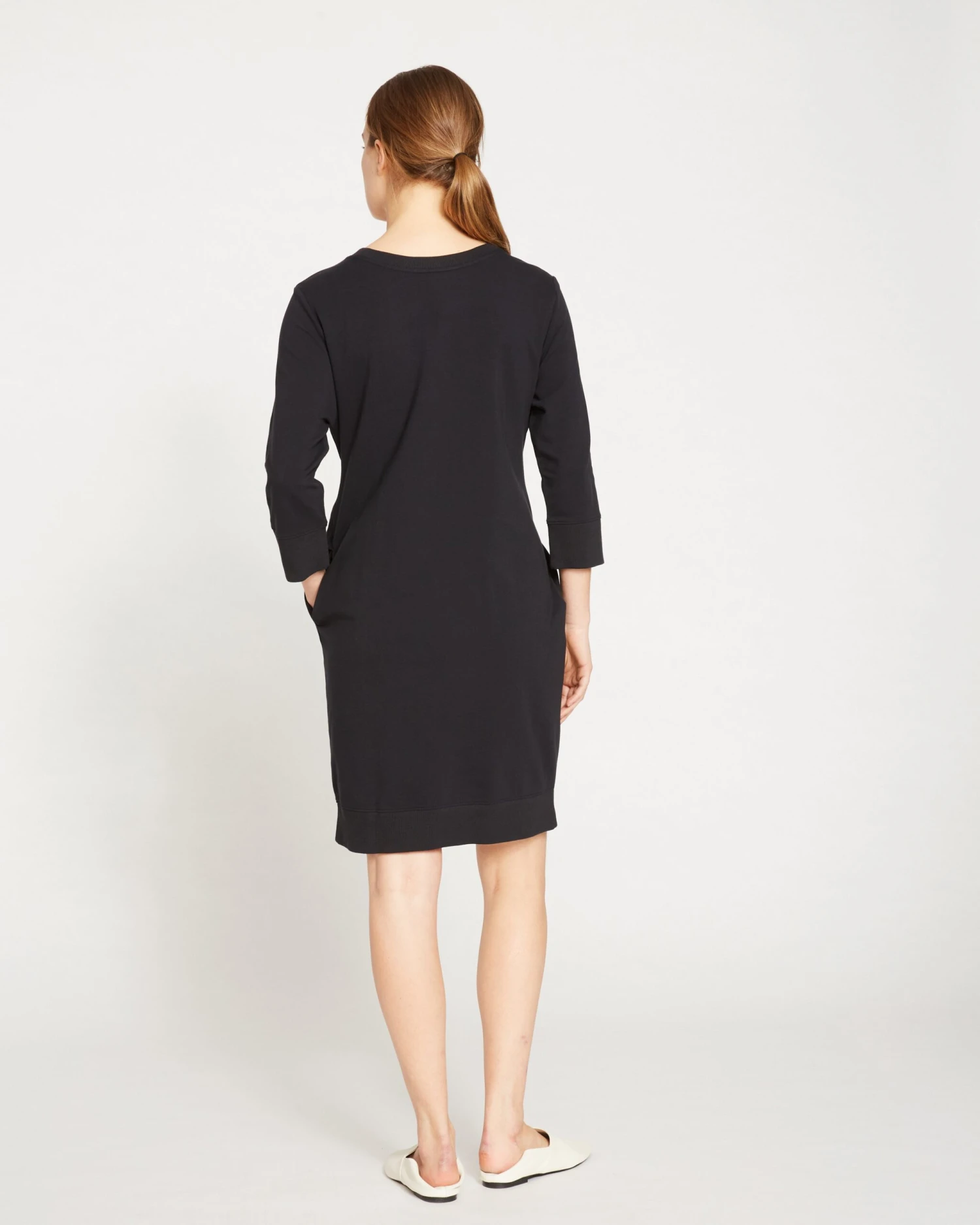 Misa Tie Sweatshirt Dress - Black 7 Misa Tie Sweatshirt Dress - Black - Image 5