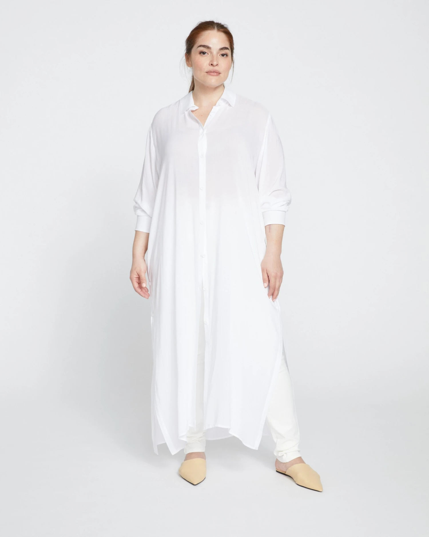 Nailah Button Down Tunic - White 4 Nailah Button Down Tunic - White - Image 2