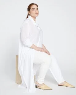 Nailah Button Down Tunic - White 10 Nailah Button Down Tunic - White -UNIVERSAL STANDARD Nailah Button Down Tunic White USTO0414 025 002 056