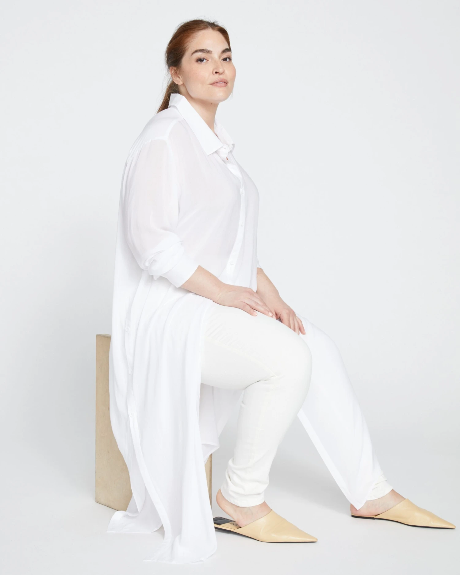 Nailah Button Down Tunic - White 5 Nailah Button Down Tunic - White - Image 3