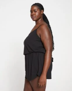 UltimateS Natalie Jersey Sleep Set - Black -UNIVERSAL STANDARD Natalie Jersey Sleep Set in Underwear Fabrication Black USLG0625TB 001 003 162