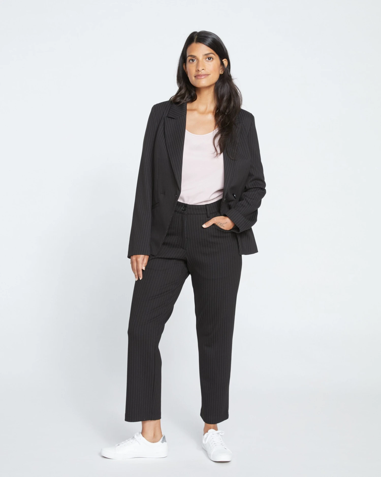 Cigarette Ponte Pants - Slate Pinstripe 3 Cigarette Ponte Pants - Slate Pinstripe