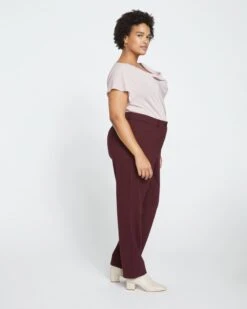 Long Cigarette Ponte Pants - Black Cherry -UNIVERSAL STANDARD New Cigarette Pants Long Black Cherry USPA0258BL 190 003 075
