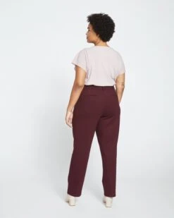 Long Cigarette Ponte Pants - Black Cherry -UNIVERSAL STANDARD New Cigarette Pants Long Black Cherry USPA0258BL 190 004 079