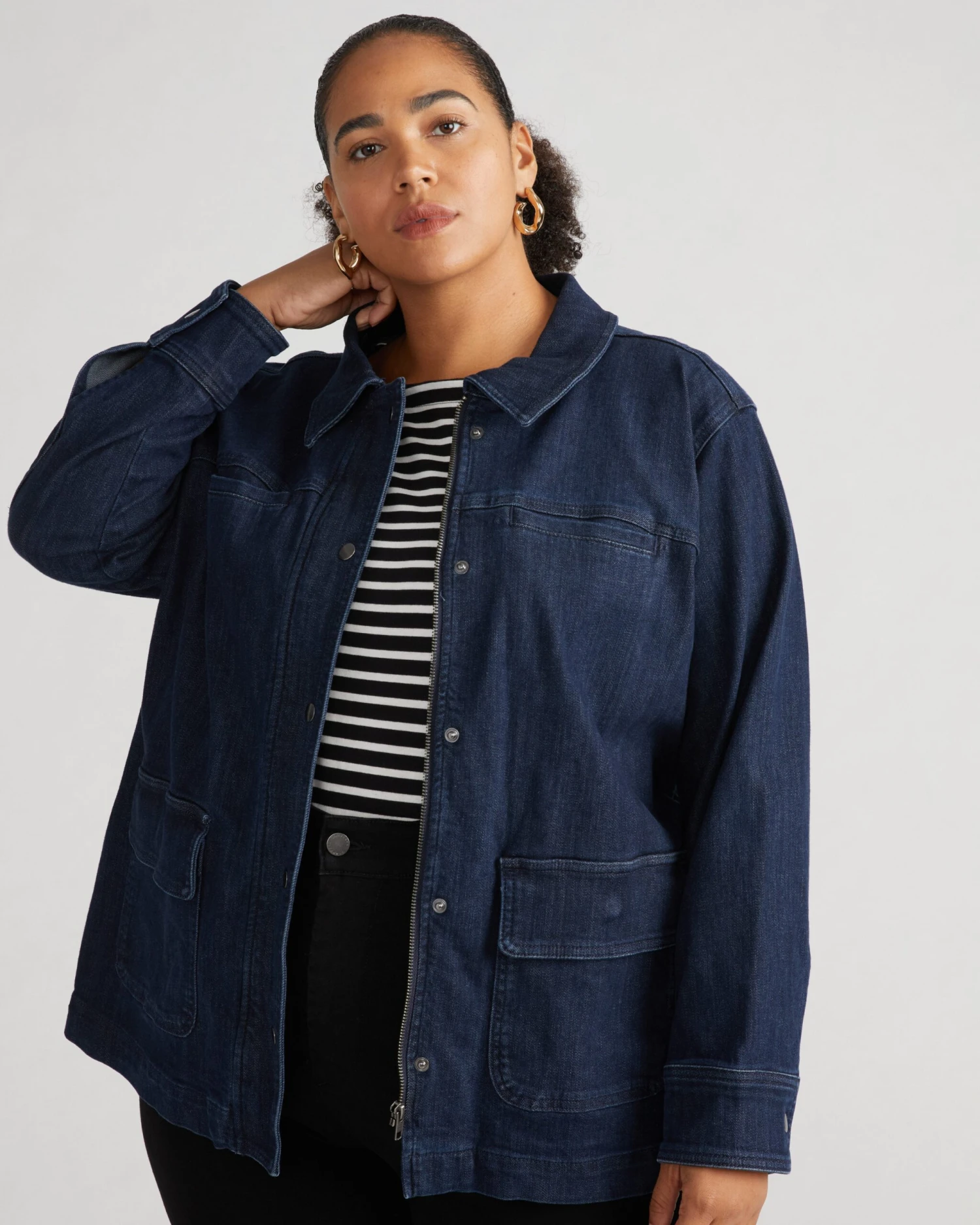 Denim Utility Jacket - Dark Indigo 4 Denim Utility Jacket - Dark Indigo - Image 2